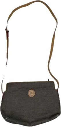 Fendi Pre-owned Cross Body Bags, female, Gray, Size: ONE SIZE Pre-owned Leather Cross Body Bag