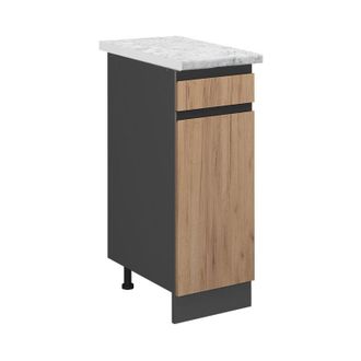 Vicco Mueble Bajo De Cocina R-line, Roble Dorado, 30 Cm Et M&aacute;rmol