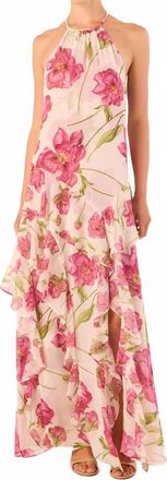Misa Novah Dress In Fuchsia Blooms