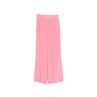 Ermanno Scervino Wide Trousers, female, Pink, Size: XS Bubble Silk Pants