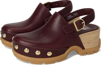 Sorel Roamn Clog Rvt Womens Shoes Redwood/Redwood : 10.5 B - Medium, Leather