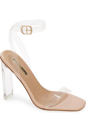 Billini Odina Clear Strap Heel In Nude-Patent