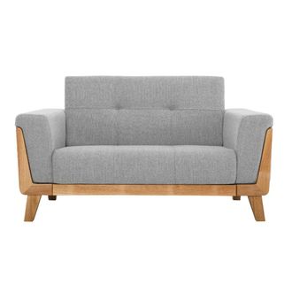 Miliboo Miliboo - Sof&aacute; N&oacute;rdico 2 Plazas Gris Claro Con Patas De Madera Fjord