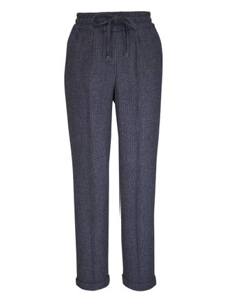 Kiton Geruite broek met trekkoord - Blauw