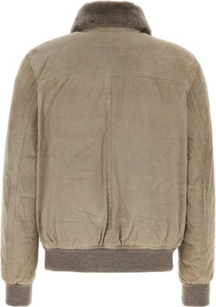 Moorer Mens Antenore Down Jacket Gray Ovine Leather