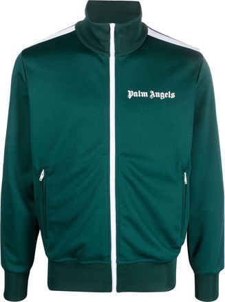 Palm Angels logo-print track jacket - men - Polyester/Polyester - L - Green