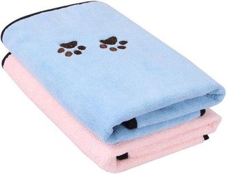 OEM Toalla De Ba&ntilde;o Para Perros, 90 X 50 Cm, Toalla De Secado R&aacute;pido Para Perros Gatos, Toalla Suave Perros Despu&eacute;s Ba&ntilde;o Paseo Bajo Lluvia, Rosa Azul