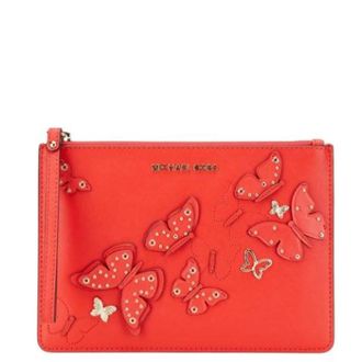 Michael Kors Pre-owned Leren Clutch - Dames - Pre-owned - Rood - Maat: ONE Size Leer