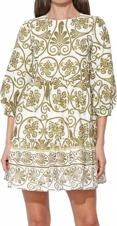 Adelyn Rae Angeline Shift Dress In Olive/ivory
