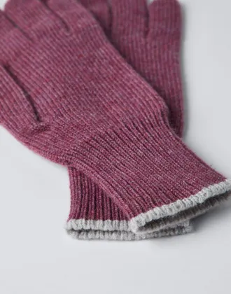 Brunello Cucinelli Mens Purple Wool Knit Gloves Accessories & Slg