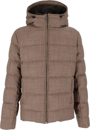 Fay DB Front Piuma Cappuccio - Dames - Jassen - Bruin - Maat: L Leer