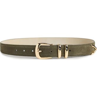 Favorite Daughter The Jordan Suede Belt in Neutral Green at Nordstrom, Size Medium