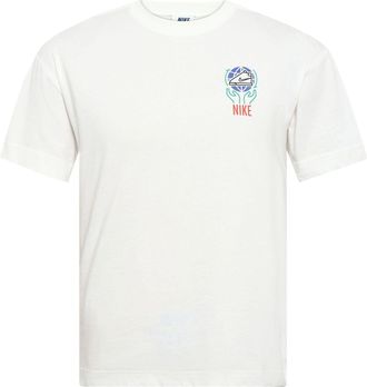Nike Mens Nike Logo Alphabet Breathable Printing Short Sleeve White T-Shirt DA1490-101