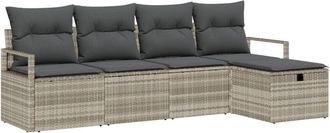 vidaXL Vidaxl - Garden Sofa Set 6 pcs Light grey 230 x 117 x 85 cm Poly rattan