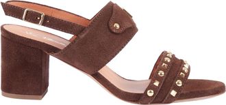 Via Roma 15 Brown Suede Sandaletto Sandals