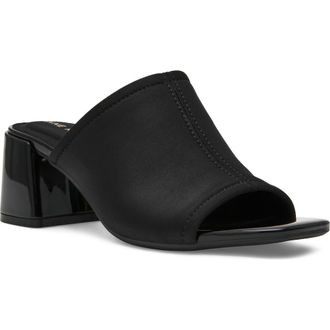 Anne Klein Flutter Slide Sandal in Black Stretch at Nordstrom, Size 6.5