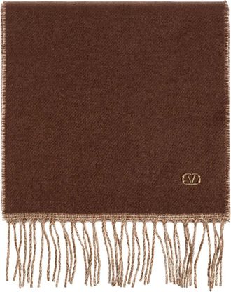 Valentino Garavani Accessoires, Dames, Bruin, ONE Size, Kasjmier, Cashmere Sjaal