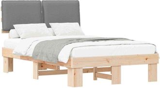 vidaXL Estructura De Cama Con Cabecera Tapizada Gris Claro Vidaxl