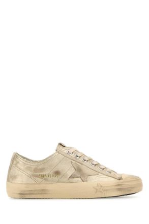Golden Goose Deluxe Brand Gold Leather V Star 2 Sneakers