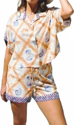 Tribal Flowy Shorts In Seascape