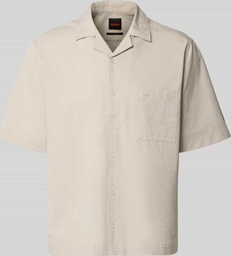 Boss Orange by Hugo Boss BOSS Orange Relaxed Fit Freizeithemd mit Seersucker-Verarbeitung Modell LAPISY_M in Sand, Gr&ouml;&szlig;e XXXL