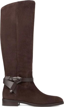 Jimmy Choo London Lawton leren laarzen met geknoopte band - Bruin