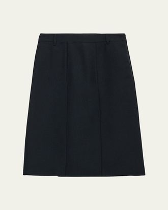 Prada Pleated Slits Midi Skirt