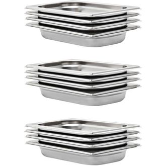 vidaXL vidaXL Contenitori Gastronorm 12 pz GN 1/4 40 mm in Acciaio Inox