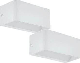 Loops 2 PACK Wall Light Colour White Long Box Structure Snug Fitting LED 10W Included