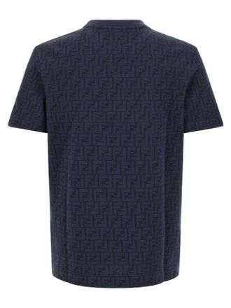 Fendi Logo-Embroidered Cotton Piqu&eacute; T-Shirt - Navy