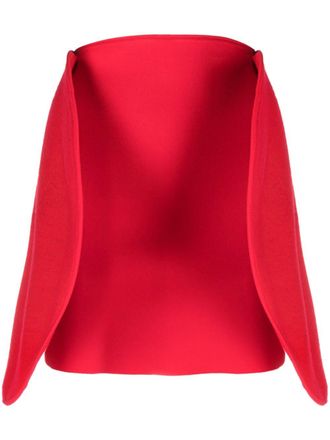 Victoria Beckham circular 3D-detailing ribbed miniskirt - Red