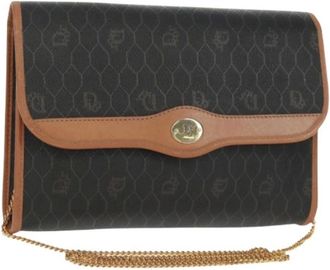 Dior Pre-owned Cross Body Bags, female, Black, Size: ONE SIZE Pre-owned Vintage Honeycomb Canvas Shoulder Bag