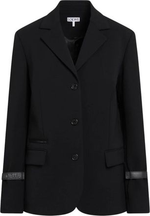 Loewe Stretch Wol Blend Jas - Dames - Jassen - Zwart - Maat: XS Wol