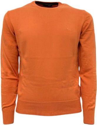 Harmont & Blaine Katoenen trui met lange mouwen - XL - Heren - Ronde hals truien - Oranje - M - Katoen - Truien & Vesten