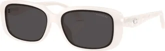 Coach Womens 57 mm Dark Havana Sunglasses