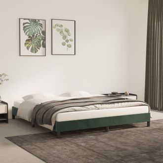 vidaXL Estructura Cama Sin Colch&oacute;n Terciopelo Verde Oscuro 180x200 Cm Vidaxl