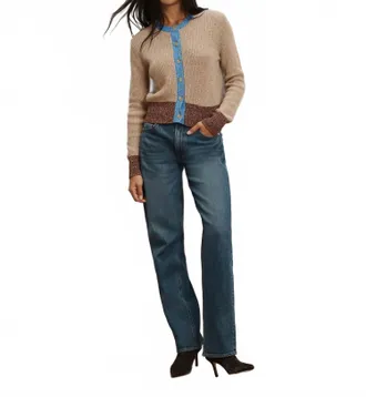 Veronica Beard Ibra Merino Wool Blend Cardigan In Oatmeal Multi