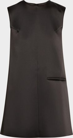 R&oacute;he Sculptural Satin Mini Cape Dress