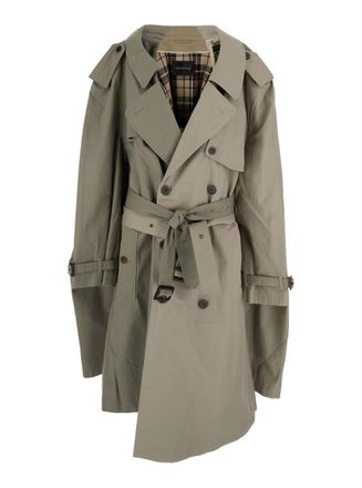 Balenciaga Beige Double Sleeve Trench Coat