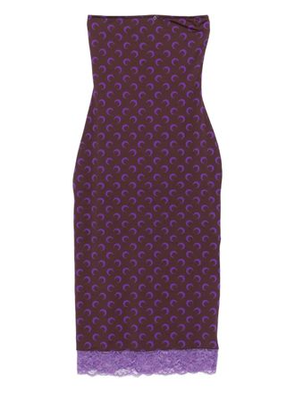 Marine Serre moon-print midi dress - Brown