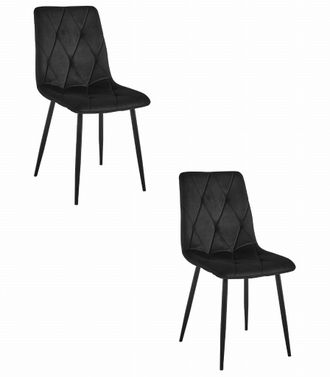 OEM Silla Libra - Terciopelo Negro / Patas Negras X 2