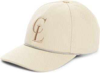 Christian Louboutin Logo Embroidered Cotton Baseball Cap in Saharienne at Nordstrom, Size X-Large