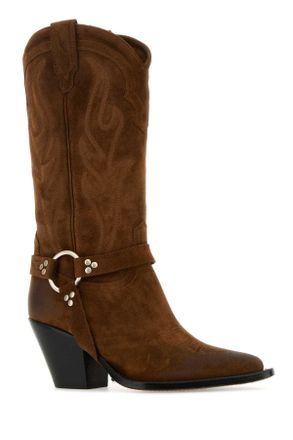Sonora Womens Brown Suede Santa Fe Belt Boots Rustybrown Stivali