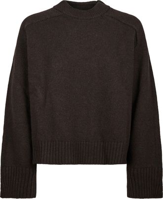 SOEUR Cropped Sweater with Ribbed Detailing and Textured Knit