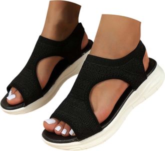 Generic Orthopedic Sandals for Women Uk Wide Fit with Arch Support Summer Beach Ladies Wedge Sandals Walking Platform Casual Open Toe Shoes Comfy Washable Sli