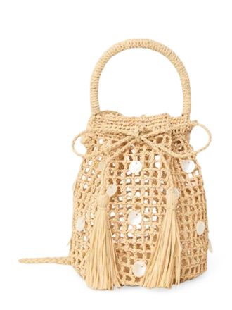 Alanui Open-Weave Raffia Bag with Shell Embellishments