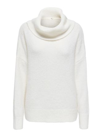 Only Rollkragenpullover ONLY ONLAZU LS COWLNECK KNT, Damen, Gr. XL, cloud dancer, Strick, Obermaterial: 49% Polyester, 21% Nylon, 21% Polyacryl, 7% Wolle, 