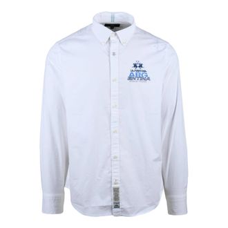 La Martina Casual Shirts - Heren - Casual Overhemden - Wit - 2XL - Katoen - Overhemden