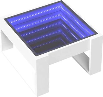 vidaXL Coffee Table with Infinity led White 50x53x30 cm Vidaxl