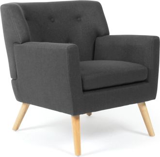 IDMarket Idmarket - Poltrona Scandinava In Tessuto Grigio Antracite Liv